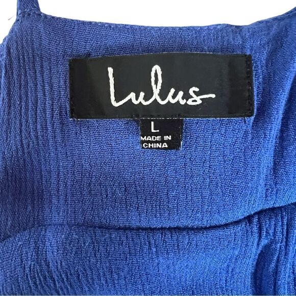 Lulus Island time Blue Ruffled Midi Dress Size Large - Picture 6 of 10
